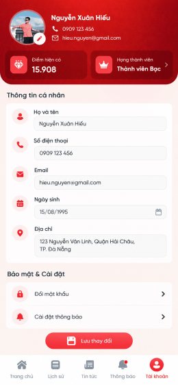 Ứng dụng Tích điểm, đổi quà tặng